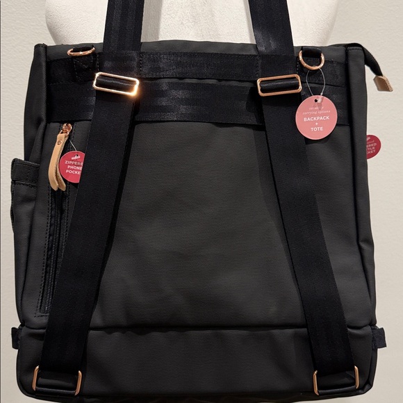Petunia Pickle Bottom Pivot Diaper Bag Backpack Sand and Black New - Picture 4 of 16
